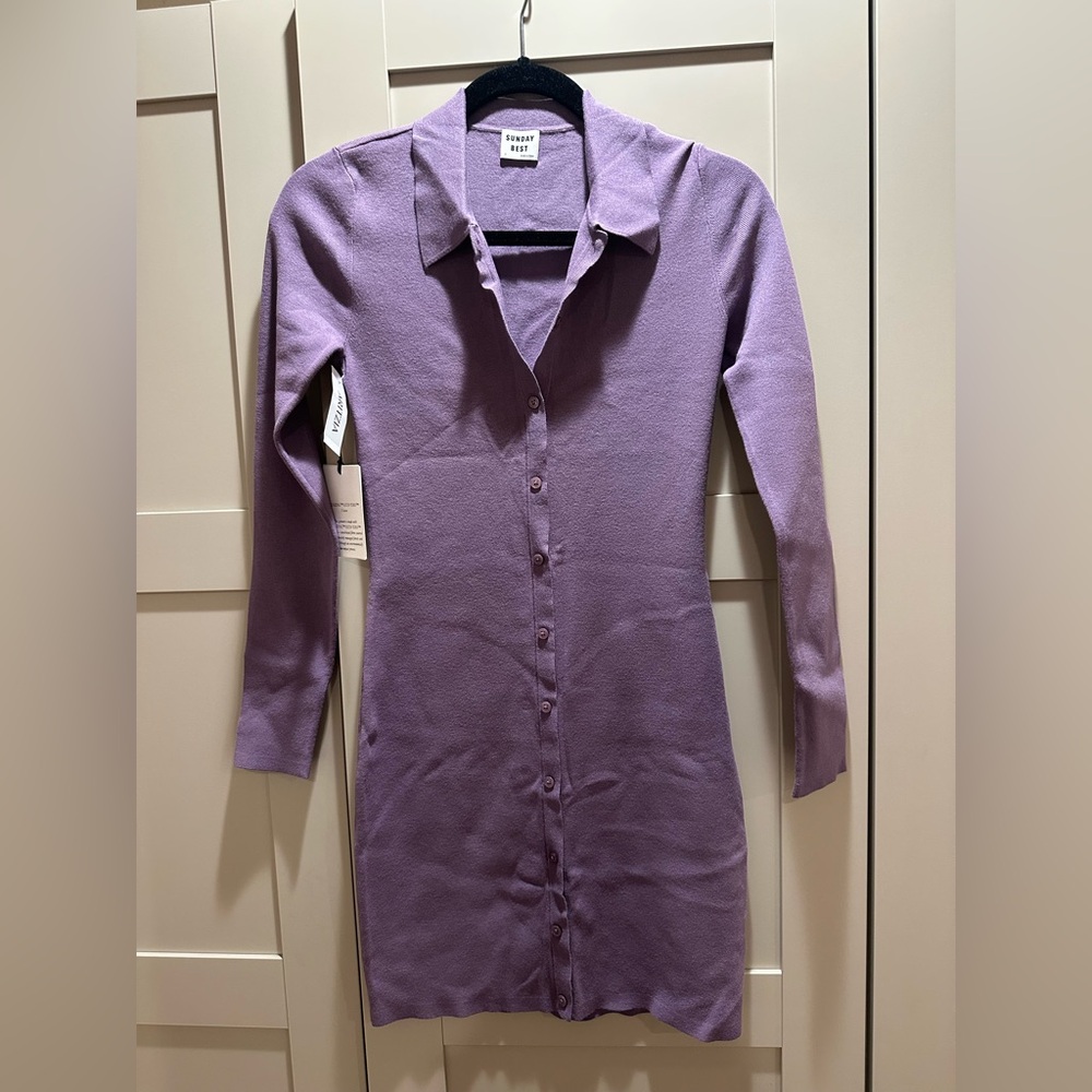 ARITZIA Sunday Best Elegant Purple Women's Dress.